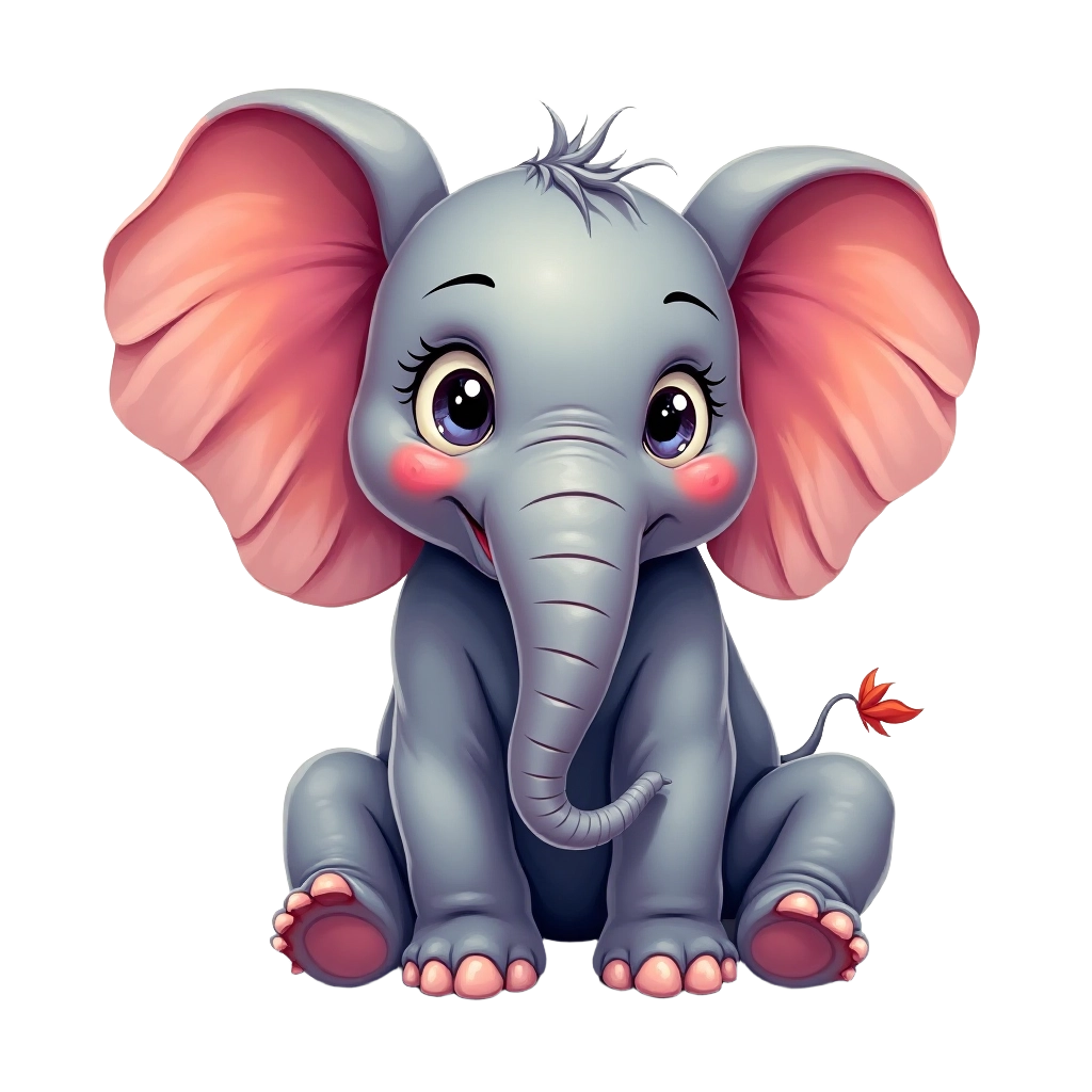 Adorable Baby Elephant Illustration